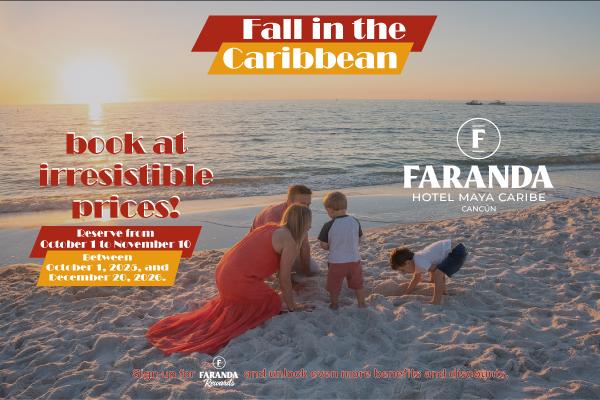 Escapada de Otoño: Cancún a un Precio Irresistible Hotel Maya Caribe Faranda Cancún Escapada de Otoño: Cancún a un Precio Irresistible Hotel Maya Caribe Faranda Cancún